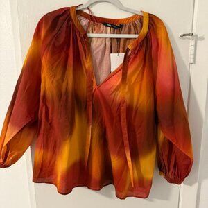 TIE DYE PRINT OVERSIZED BLOUSE